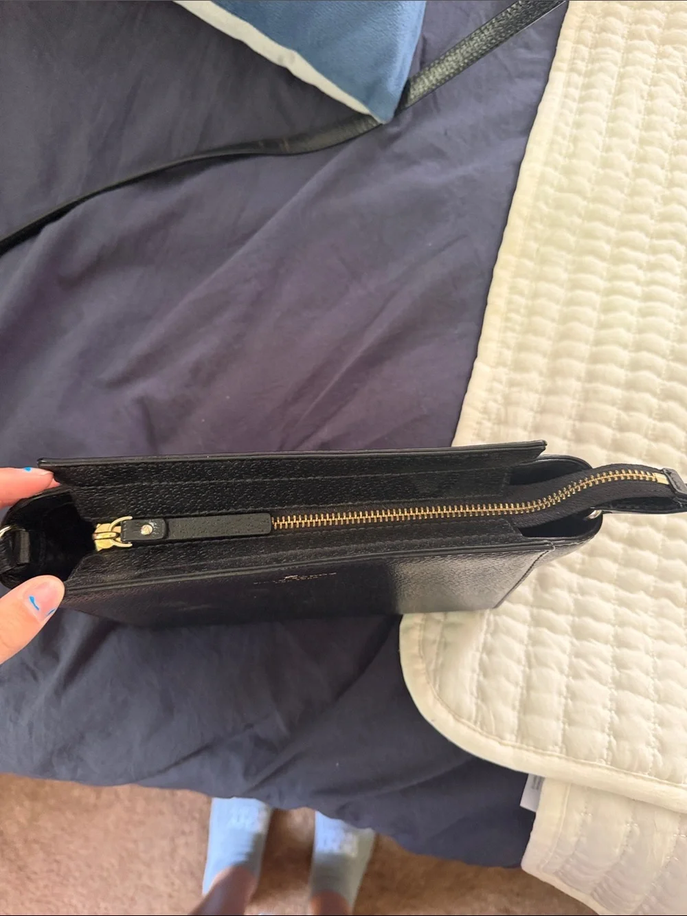kate spade Black Leather Pebbled Crossbody Bag